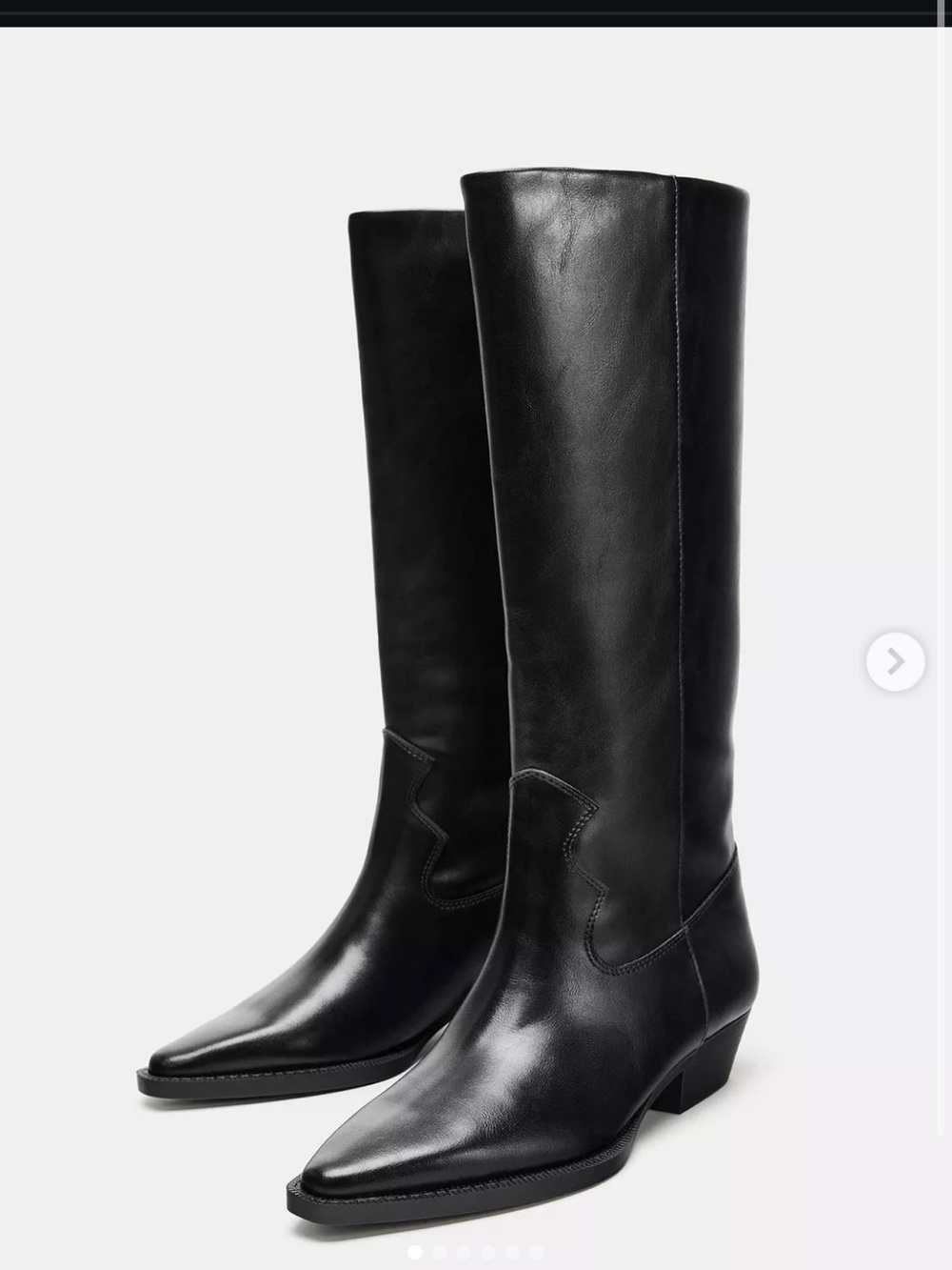 Zara leather knee high boots